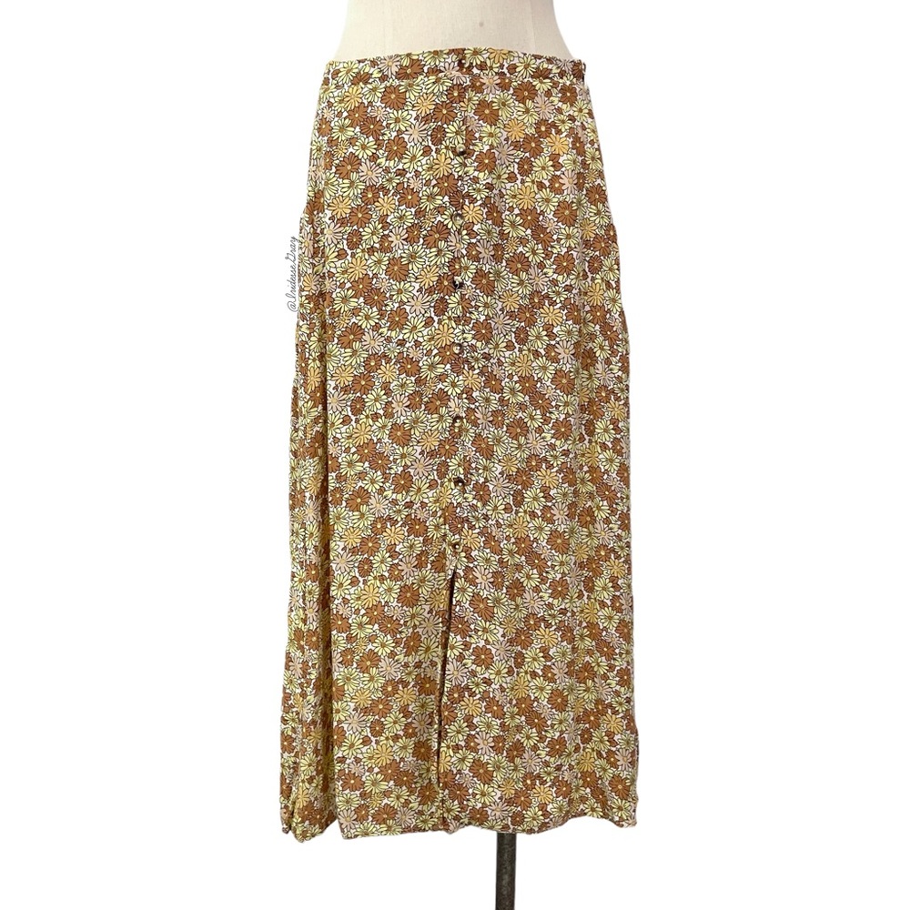 Faithfull the Brand- Le Jean Midi Skirt in Zoella Floral Size XL (10).